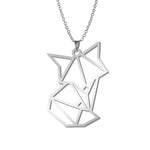 Fox Origami Necklace (Silver and Gold)
