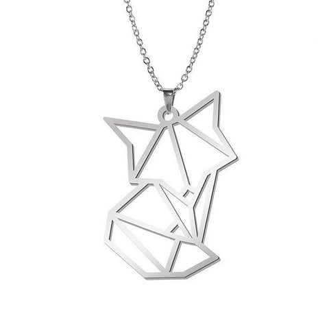 Fox Origami Halsband (Silver och Guld)