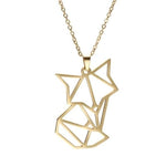 Fox Origami Necklace (Silver and Gold)