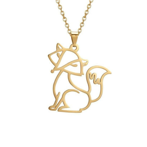 Fox Pendant Necklace (Silver & Gold)