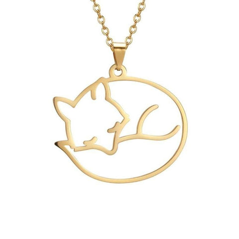 Fox Motif Necklace (Silver & Gold)
