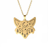 Fox's Head Necklace (Silver - Gold)