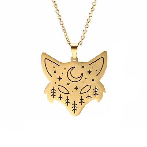 Fox's Head Halsband (Silver - Guld)
