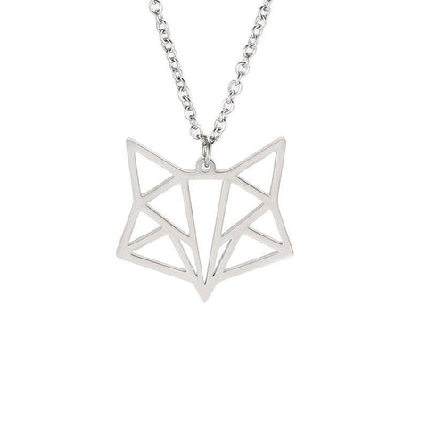 Origami Fox pendant (Silver - Gold)