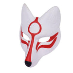 Le Renard Roux Masque renard GNHYLL Carnival Masquerade Anime Cosplay Animal Pu Leather White Japanese Kitsune Fox Mask