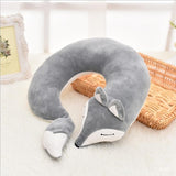 Le Renard Roux Gris / 30x30x8cm Peluche Tour De Cou Renard